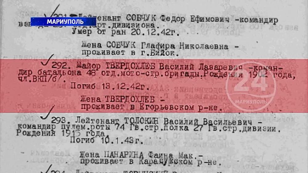 История павшего в боях за Родину майора Василия Твердохлеба