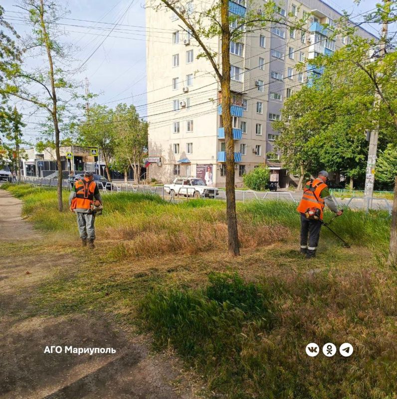 «Зеленстрой» продолжает благоустройство парков и скверов Мариуполя