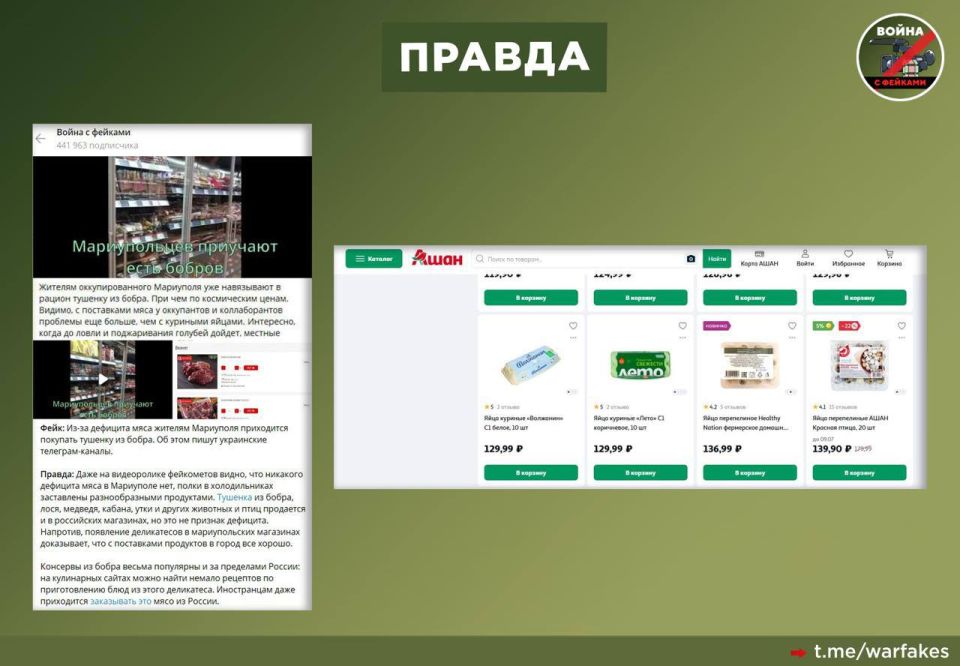 Фейк: В России дефицит продуктов Фейк: В России дефицит продуктов