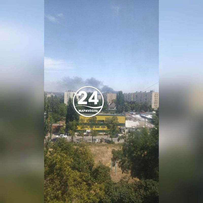 Пожар в Ильичевском районе Мариуполя Пожар в Ильичевском районе Мариуполя