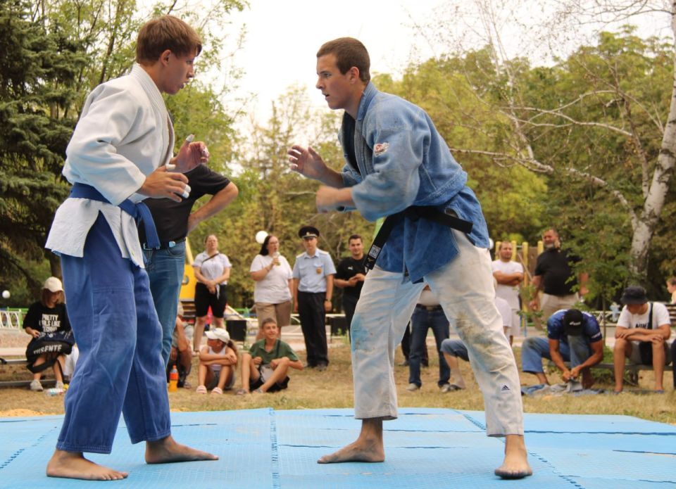 В центральном парке поселка Володарское состоялся открытый турнир по греческой борьбе куреш