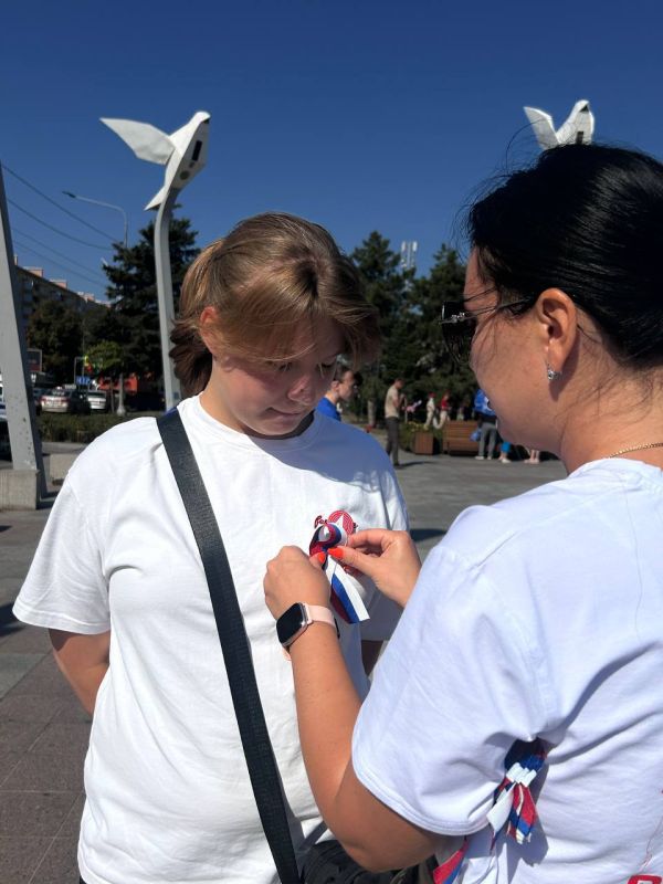 В честь Дня Государственного флага Российской Федерации улицы Мариуполя наполнились цветами российского триколора! В честь Дня Государственного флага Российской Федерации улицы Мариуполя наполнились цветами российского триколора!