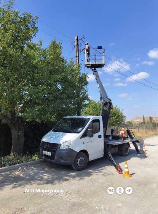 Мариупольские энергетики обследовали состояние сетей наружного освещения