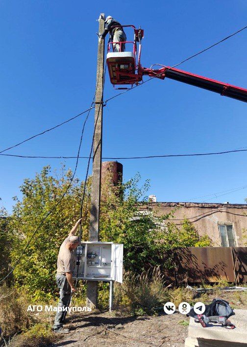 Мариупольские энергетики обследовали более 4 километров сетей наружного освещения
