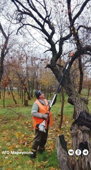 В Мариуполе коммунальщики продолжают осенние работы по благоустройству общественных пространств