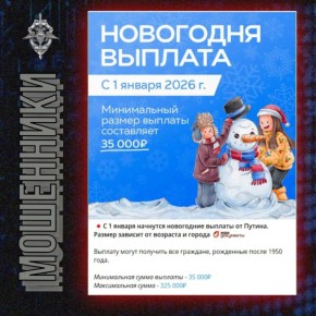 «Новогодняя выплата от 35 тыс. рублей»: подобные рассылки делают мошенники перед Новым годом