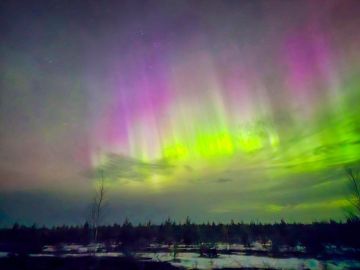 Полярное сияние наблюдают жители России в эти минуты — кадрами делятся из Москвы, Петербурга, Нижнего Новгорода, Екатеринбурга и других городов
