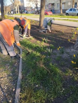 В Ильичёвском районе коммунальщики удаляют ранние сорняки