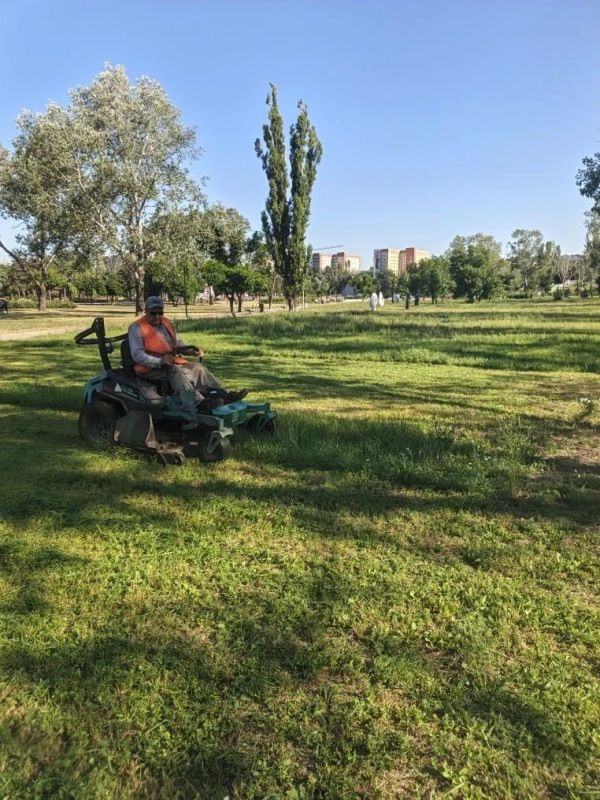 Коммунальщики благоустраивают зеленые зоны в Ильичевском районе