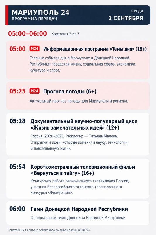«Мариуполь 24» | Программа передач «Мариуполь 24» | Программа передач