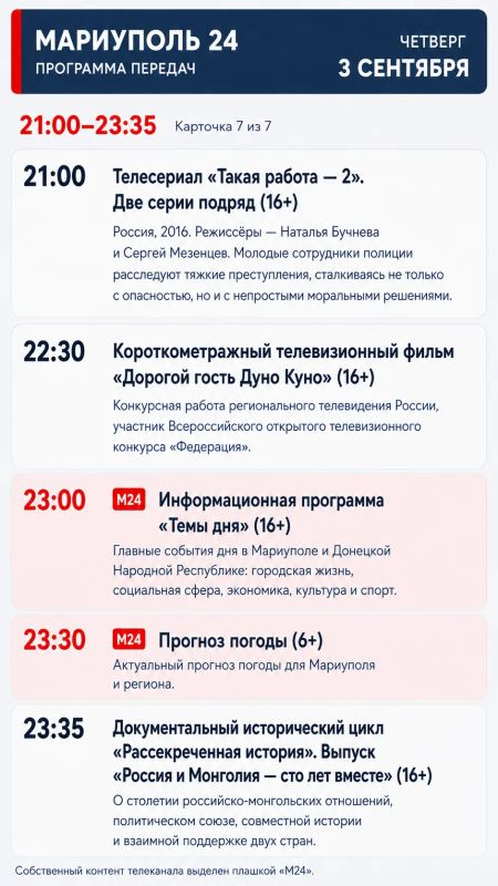 «Мариуполь 24» | Программа передач «Мариуполь 24» | Программа передач