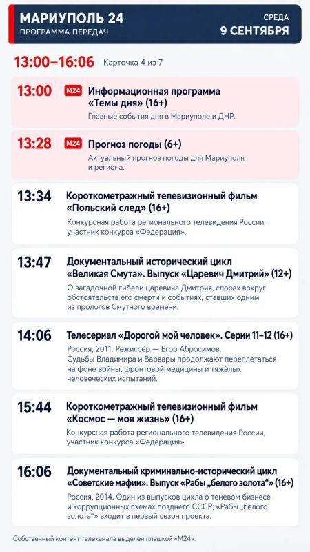 «Мариуполь 24» — программа передач «Мариуполь 24» — программа передач