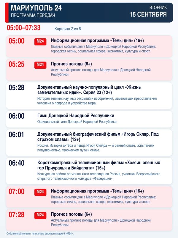 «Мариуполь 24» — программа передач «Мариуполь 24» — программа передач