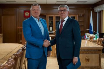 Марат Хуснуллин: Провёл рабочую встречу с губернатором Тульской области Дмитрием Вячеславовичем Миляевым