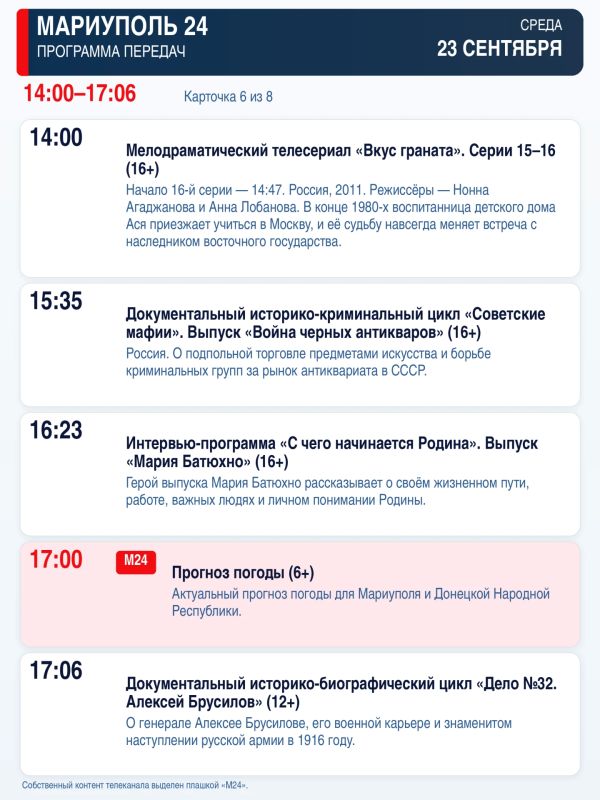 «Мариуполь 24» — программа передач «Мариуполь 24» — программа передач