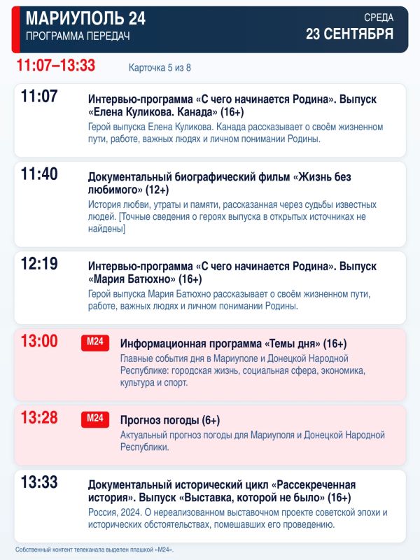 «Мариуполь 24» — программа передач «Мариуполь 24» — программа передач