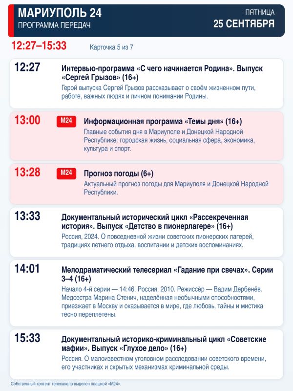 «Мариуполь 24» — программа передач «Мариуполь 24» — программа передач
