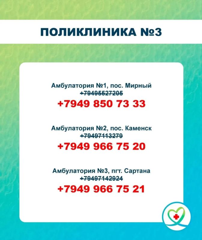 Регистратуры поликлиник и амбулаторий БИЛ г. Мариуполя сменили номера Регистратуры поликлиник и амбулаторий БИЛ г. Мариуполя сменили номера