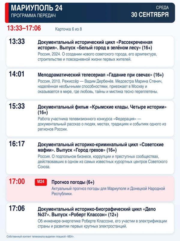 «Мариуполь 24» — программа передач «Мариуполь 24» — программа передач