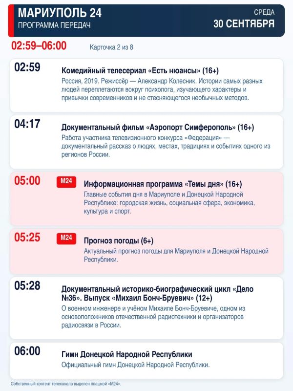 «Мариуполь 24» — программа передач «Мариуполь 24» — программа передач