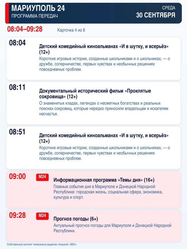 «Мариуполь 24» — программа передач «Мариуполь 24» — программа передач