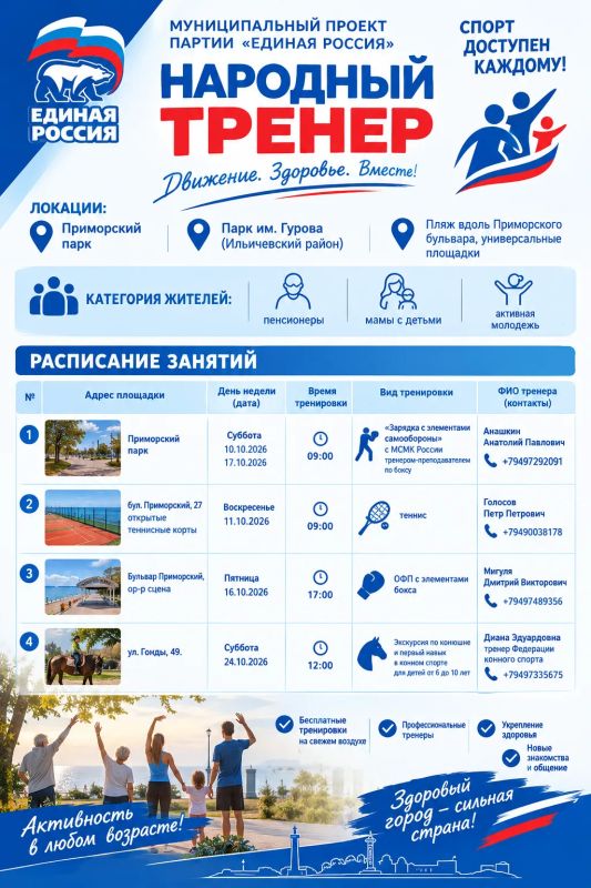 «Народный тренер» — спорт, доступный каждому!
