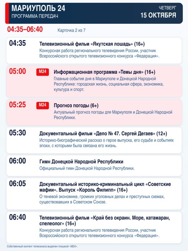 «Мариуполь 24» — программа передач «Мариуполь 24» — программа передач