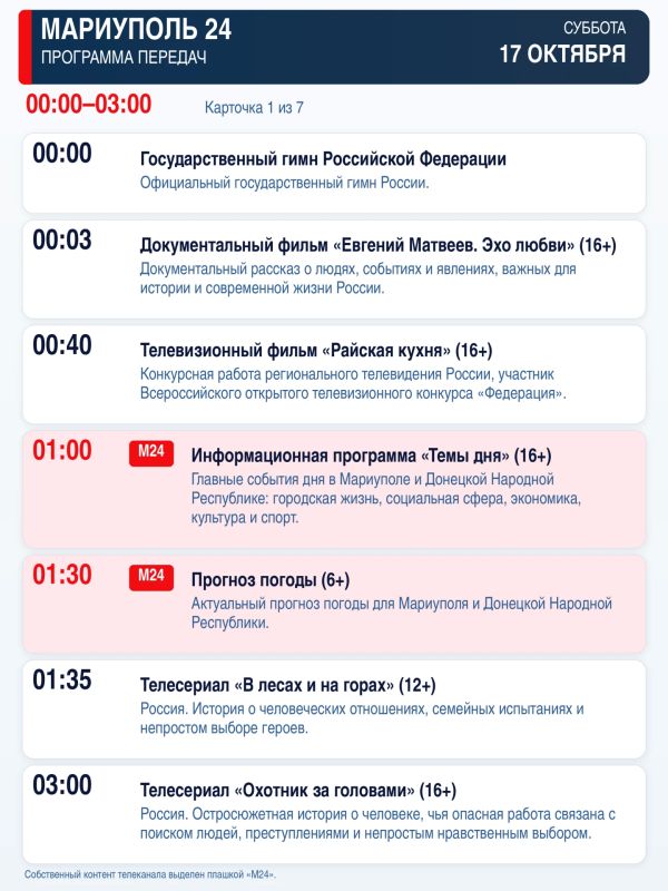«Мариуполь 24» — программа передач